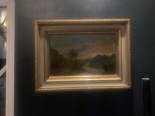 Antique oil painting landscape