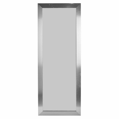 Silver wood framed mirror - framed, long