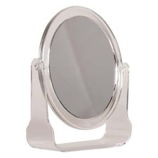 Small Travel Mirror Double Sided Free Standing 13cm Tall