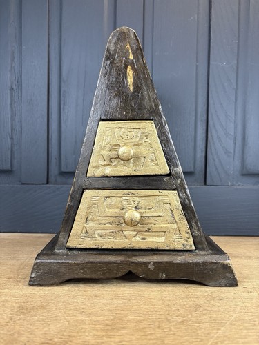Vintage pyramid shaped wooden - vintage,
