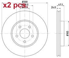 X2 PCS FRONT BRAKE DISC ROTOS