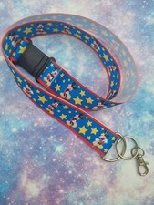 Mickey Mouse Lanyard Neck ID Badge holder Ribbon Lanyard park pass holder Blue