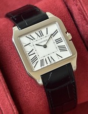 Cartier Santos Dumont 18ct White Gold Quartz Gents Watch 2024 Service 2789 30mm