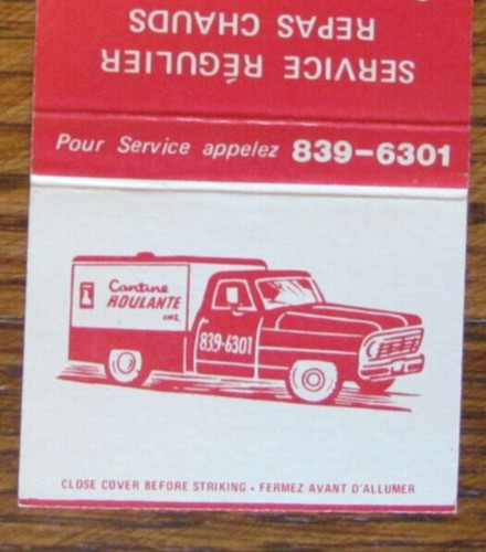 Mobile canteen truck matchbook - truck,