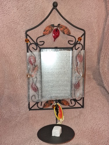 Vintage metal candle holder - candle,
