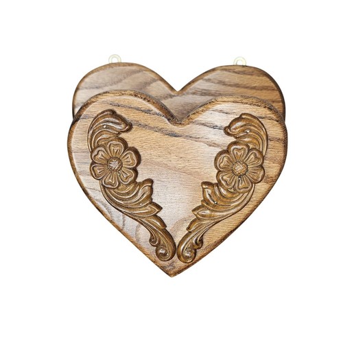 Vtg carved oak wood - oak,