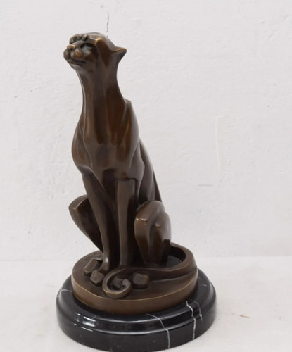 Bronze cheetah statue - bronze,