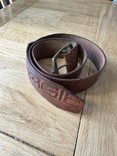 Mens  Leather Belt Energie Brown Size 38