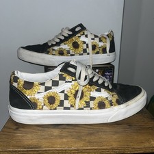 Women Vans Old Skool Sunflower Customised Trainers Size 7.5 UK 41 EU 10 US Skate