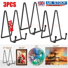 6" L Stand Holder Iron Easel Display Metal Frame for Photo Display Plate 3PCS
