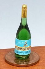 Dolls House Green Glass Bottle