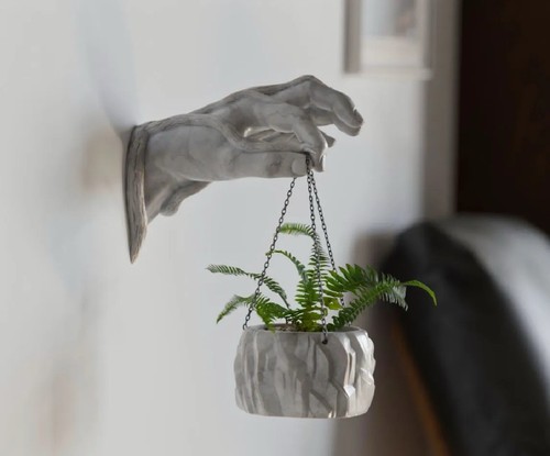 Wall hand flower pot - hand,