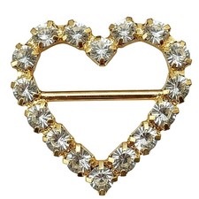 Rhinestone buckles heart gold - buckles,