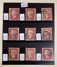 Sg43 1d Penny Red Stamps x9 on