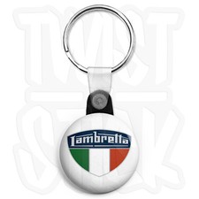 Lambretta Italian Shield - 25mm Scooter Keyring Button Badge, Zip Pull Option