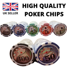 NEW! Poker Chips - 100 Piece Texas Hold Em Poker Chips Casino Games 100 Chips UK