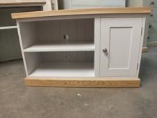 BUCKINGHAM PAINTED TV UNIT- OAK TOP & PLINTH- F&B DIMPSE - BESPOKE AVAILABLE