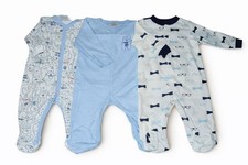 3 Pack Baby Sleepsuits –