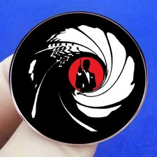 007 JAMES BOND | Domed  Enamel Lapel Pin Badge Brooch | GIFT For A Bond Fan