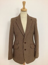 Vintage 60s Hardy Amies Hepworth blazer tweed dogtooth checked sports jacket #V1