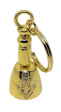 Freemasons MASONIC MAUL KEY FOB-RING GOLD with Square Compass and G