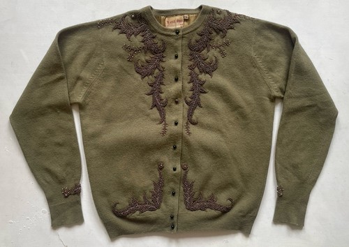 Vtg 1950s womens beaded wool - 1950s,