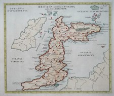 BRITAIN According to PTOLEMY, John Horsley, G.Mercator original antique map 1732