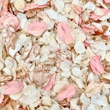 Coral Rose Gold, Pink Ivory Dried Biodegradable Wedding Confetti. Real Petals