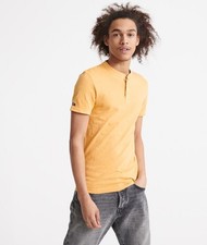 Superdry Heritage Short Sleeve Henley T-Shirt Size M Ochre RRP £25