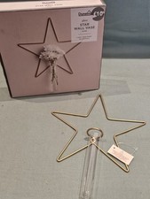 Dunelm Bronze Wire Star Shaped Glass Tube Vase Design Wall Hanging BNIB