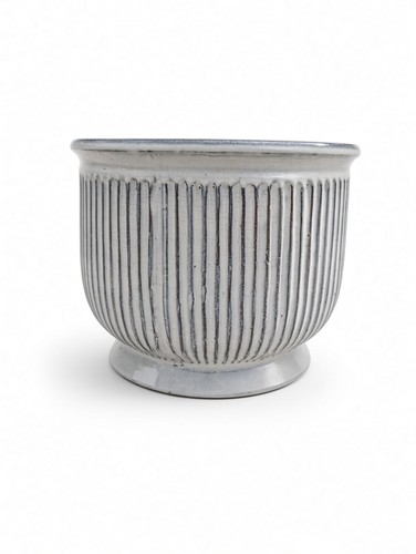 White ceramic garden planter - garden,