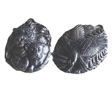 Buccellati Silver Tiger Cub Eagle Plaque Endangered Species Italy Two Lot Rare