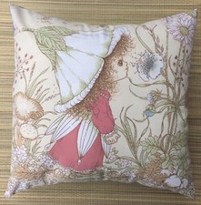 Victoria Plum Cushion Vintage Fabric - alien couture - Matches Duvet Curtains