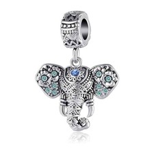 Elephant Dangle Animal S925 Sterling Silver Bead Charm for Women