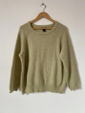 Lindex Jumper Medium Wool Mohair Long Sleeve Knit Light Yellow