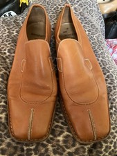 Men’s Vintage Tan Leather Slip On Shoes From Barrats Size 8.5