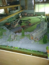 Model Railway layout  8ft x 4ft  00 Gauge complete with lights,locomotives,etc