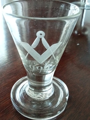 Antique masonic firing - antique, glass