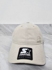 Starter Black Label Baseball Cap Mens One Size Cream Faux Suede Adjustable Hat