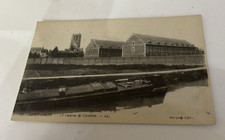 Vtg Early Postcard FRANCE SAINT OMER La Casserie De Cavalerie Canal Boat