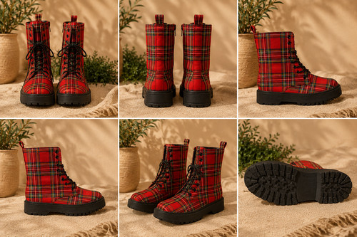 Plaid boots