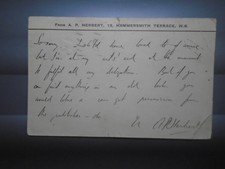A. P. Herbert Hand Written