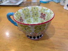 Anthropologie Coffee Tea Cup Floral With A Twist Twisted Handle Mug (JF164G20)