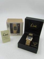 LIMIT Special Dad Edition Watch Gold Tone Bracelet Set With a Diamond NEW