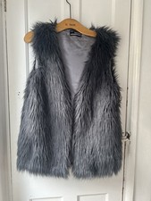 Women Faux Furs Coat Shaggy Warm Gilet Cardigan Waistcoats Size medium