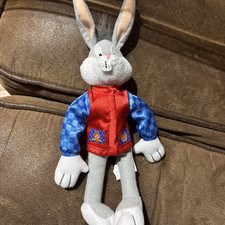 1999 Looney Tunes Bugs Bunny Soft Toy Vintage Shell, Warner Bros Racing