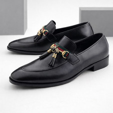 Black Slip On Mens Horsebit