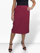 Ladies Smart Pencil Skirt Below Knee Length with Partial Elasticated Waist 10-24