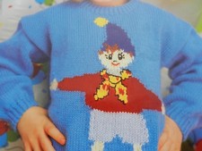 Girls Boys Childs Noddy Jumper 22-28" Chest DK Vintage Knitting Pattern