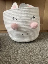 Unicorn Rope Storage Basket Girls Bedroom Decor Kids Nursery Organizer Kids